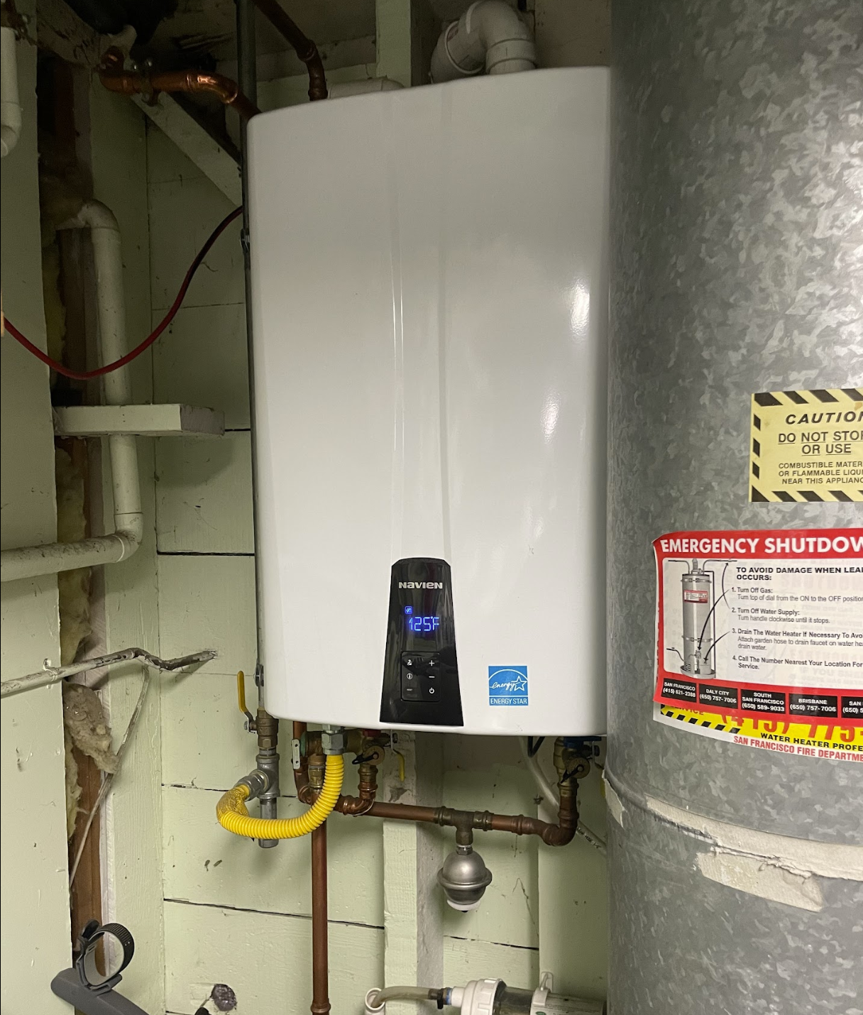 Navien Tankless water heater installation by Garcia Plumbing